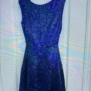 Elegant Blue Sequin Dress